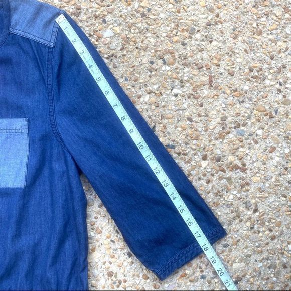 NWT Love, Hanna Jean Chambray Denim Dress L - Picture 5 of 11